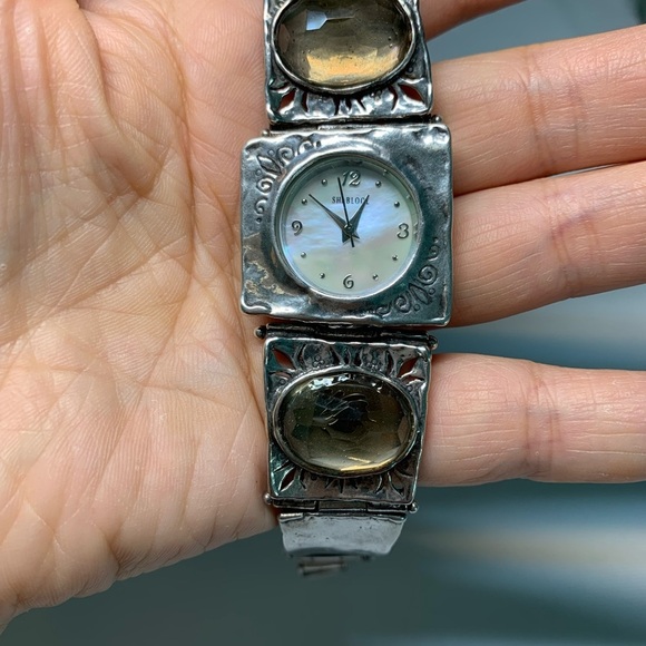 ✨ Shablool 925 Israel Sterling silver and smoky quartz watch/ - Picture 8 of 10